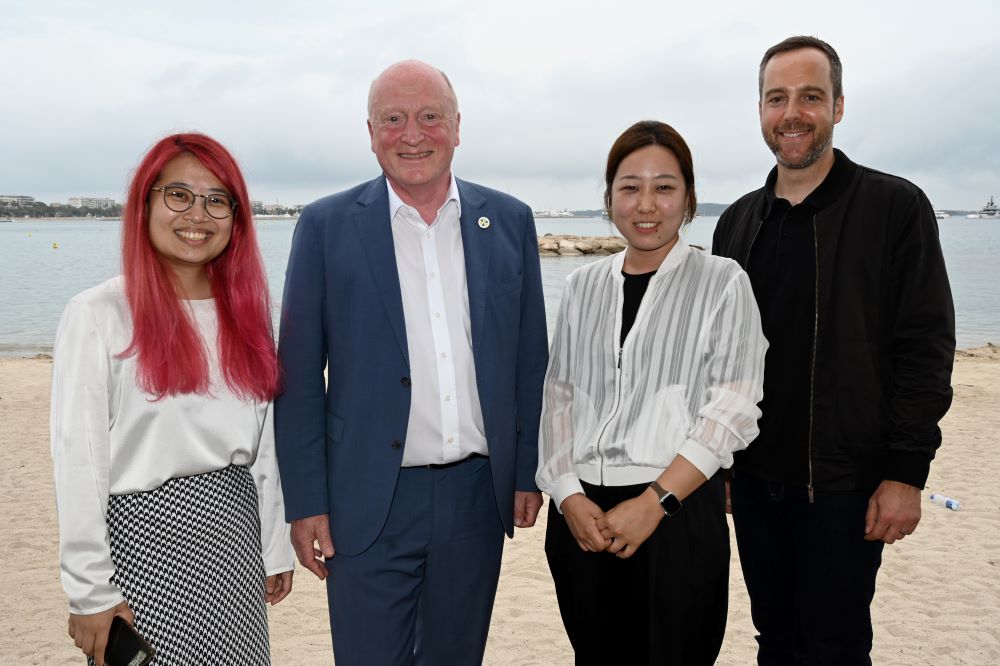 V.l.n.r.:  Jennifer Huang (Taiwan Creative Content Agency TAICCA), Peter Dinges (Filmförderungsanstalt FFA), Tenny Kwon (Korean Film Council KOFIC) und Chris Payne (New Zealand Film Commission NZFC)